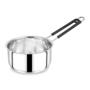 MAHAA Utena Stainless Steel Sauce Pan – Tea, Milk, Soup, Maggie Pan | Tri Ply Base | Non-stick | Gas & Induction Compatible | StayCool+ Handle | 14cm / 16cm / 18cm /20CM