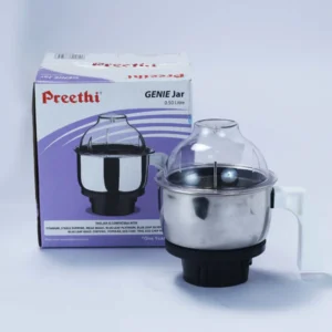 Preethi MGA-504 0.5-L Jar (Steel and Transparent) | Stainless Steel & Glass | Built-in Grinder | Brushed Finish