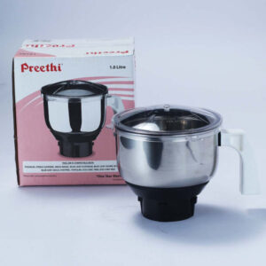 Preethi MGA-509 1L Jar (Steel/Transparent) | Stainless Steel, Transparent Dome | Easy to Clean