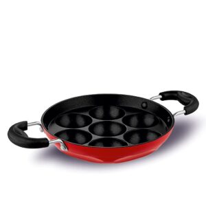 Ideal Non Stick Cookware Paniyaram Pan, 7 Pith, Black & Red Brand: Ideal