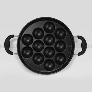 Ideal Non Stick Cookware Paniyaram Pan, 12 Pith, Black & Red