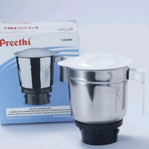 Preethi MGA-515 1 Litre Super Extractor Jar (White) | Stainless Steel | Smooth & Efficient Grinding | Includes Whipper Blade | 1 Year Warranty