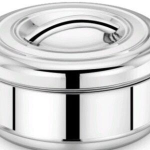 MAHAA Aspen Stainless Steel Insulated Casserole – Snug-Fit Lock, Hot Pot for Roti-Rice-Gravy-Curry, Retains Temperature, Twist Lock