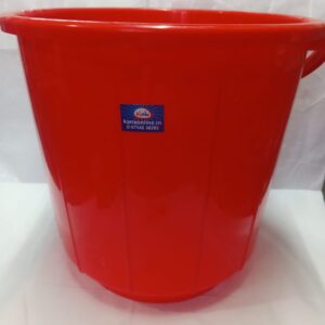 RED COLOUR PLASTIC BUCKET WITH HANDLE