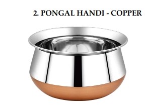 Stainless Steel Pongal Handi  Kitchen Serving, Cooking Bowl, Handi Copper Biryani Handi for Kitchen & Restaurant, Cookware Set