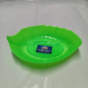 Green Leaf-Shaped Melamine Plate