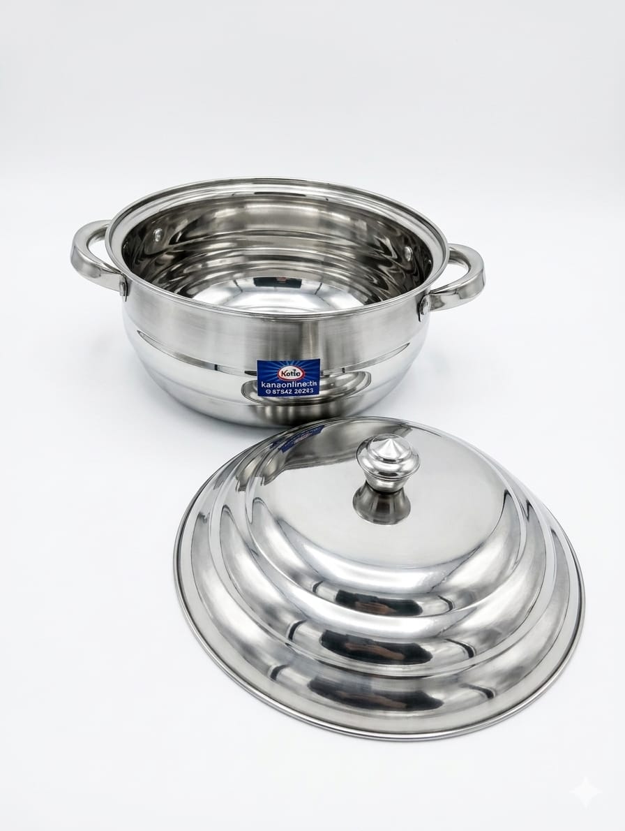 Stainless Steel Samayal pathiram Kadai ( Stainless steel cooking pot with lid ) - Image 2