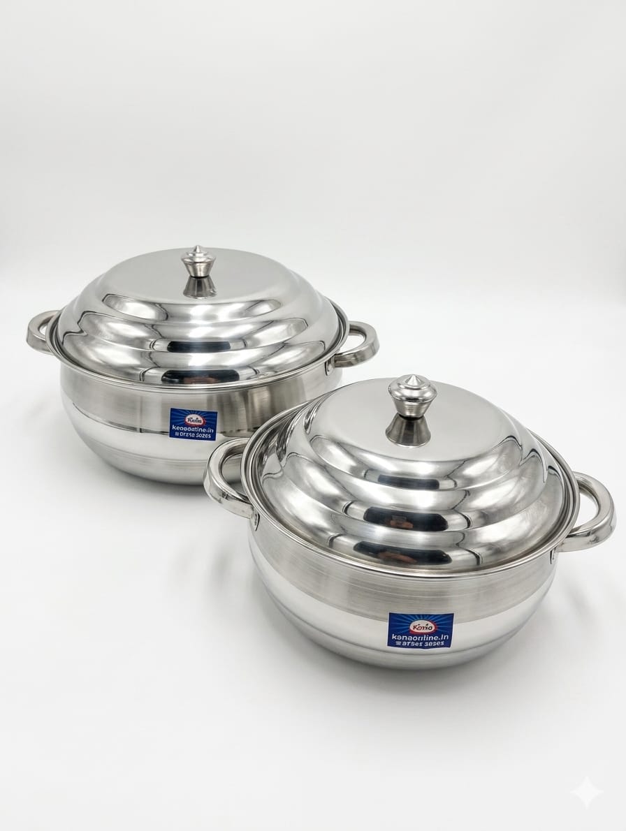 Stainless Steel Samayal pathiram Kadai ( Stainless steel cooking pot with lid )