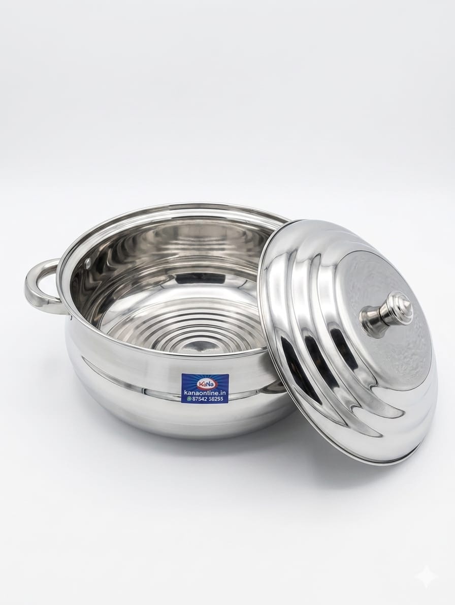 Stainless Steel Samayal pathiram Kadai ( Stainless steel cooking pot with lid ) - Image 5
