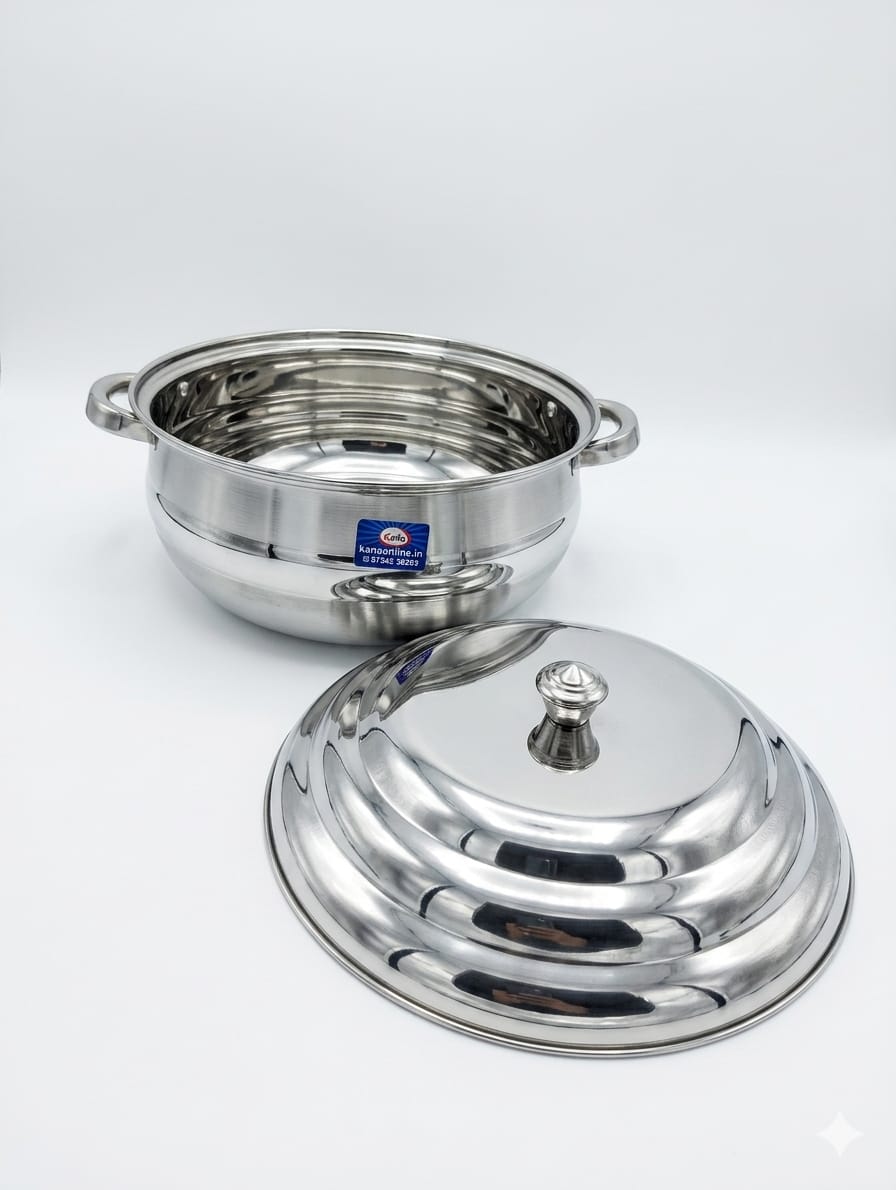 Stainless Steel Samayal pathiram Kadai ( Stainless steel cooking pot with lid ) - Image 6