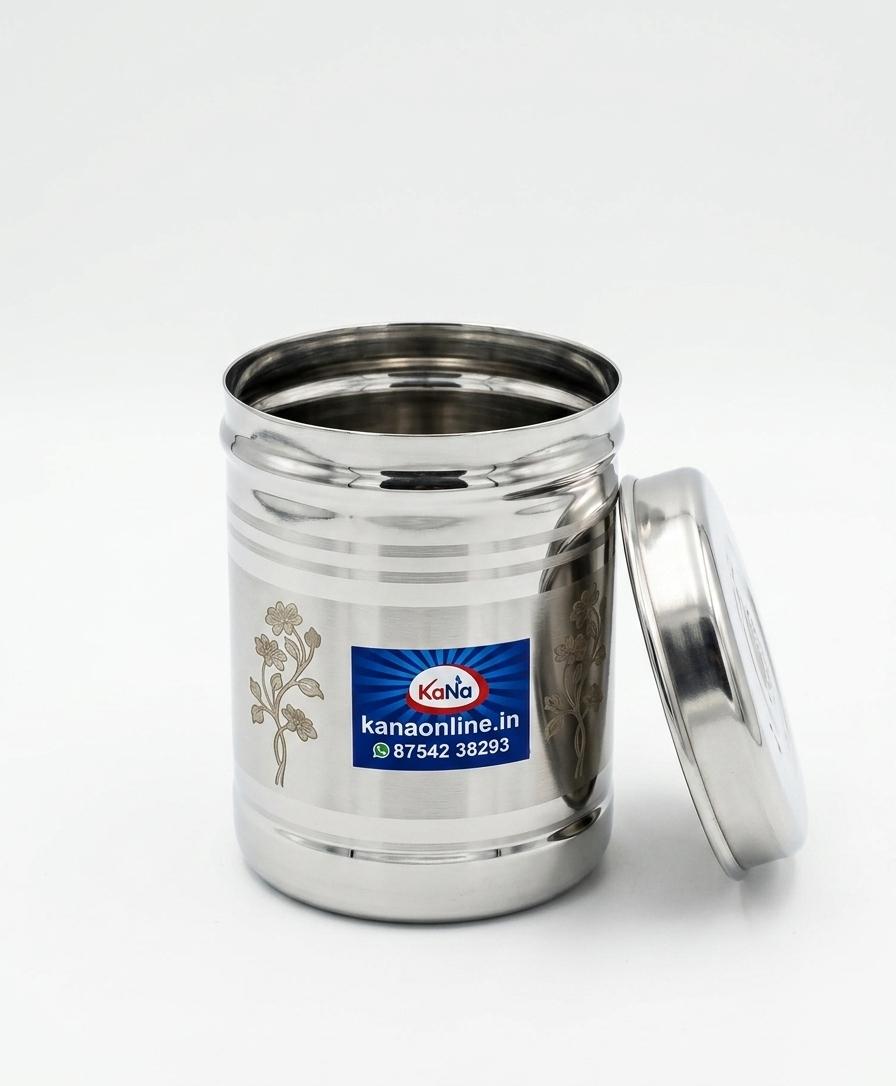 Stainless Steel Adukku pathiram (Stainless steel Storage container with lid) - Image 2