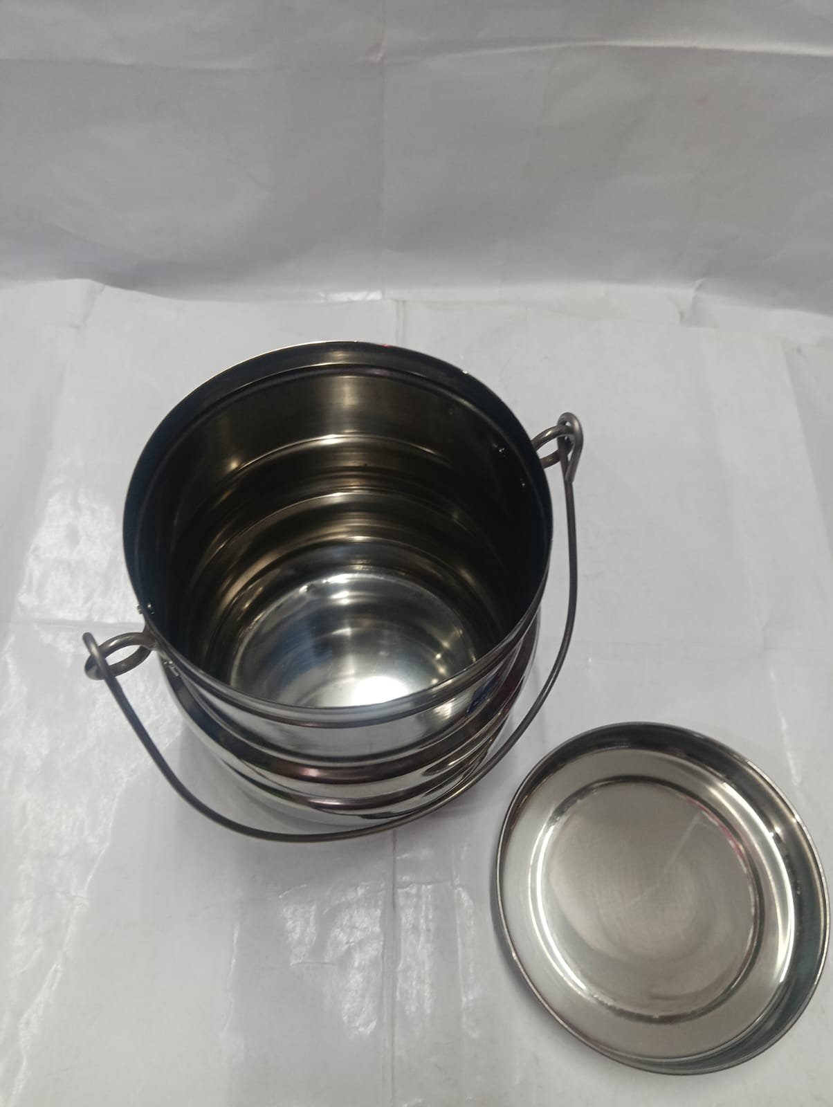 Stainless Steel Belly-Shape Thookku chatti (Storage Container with Heavy-Duty Handle) - Image 8