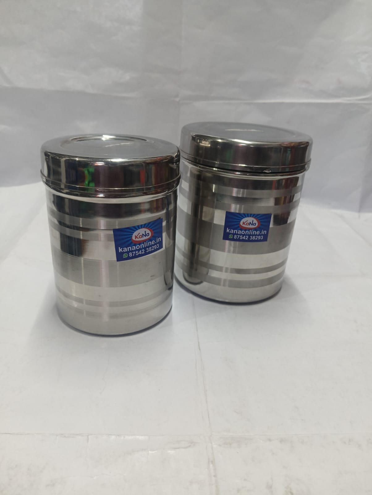 Stainless Steel Adukku pathiram (Stainless Steel Storage Container with Elegant Horizontal Striped Finish) - Image 2
