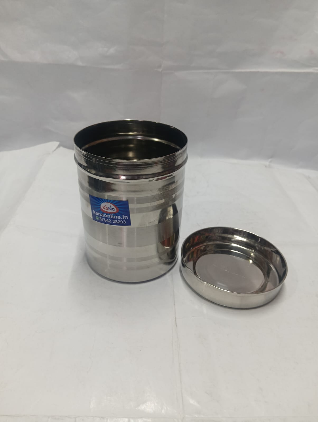 Stainless Steel Adukku pathiram (Stainless Steel Storage Container with Elegant Horizontal Striped Finish) - Image 3