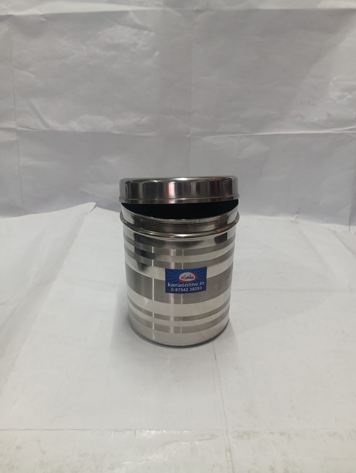 Stainless Steel Adukku pathiram (Stainless Steel Storage Container with Elegant Horizontal Striped Finish) - Image 5
