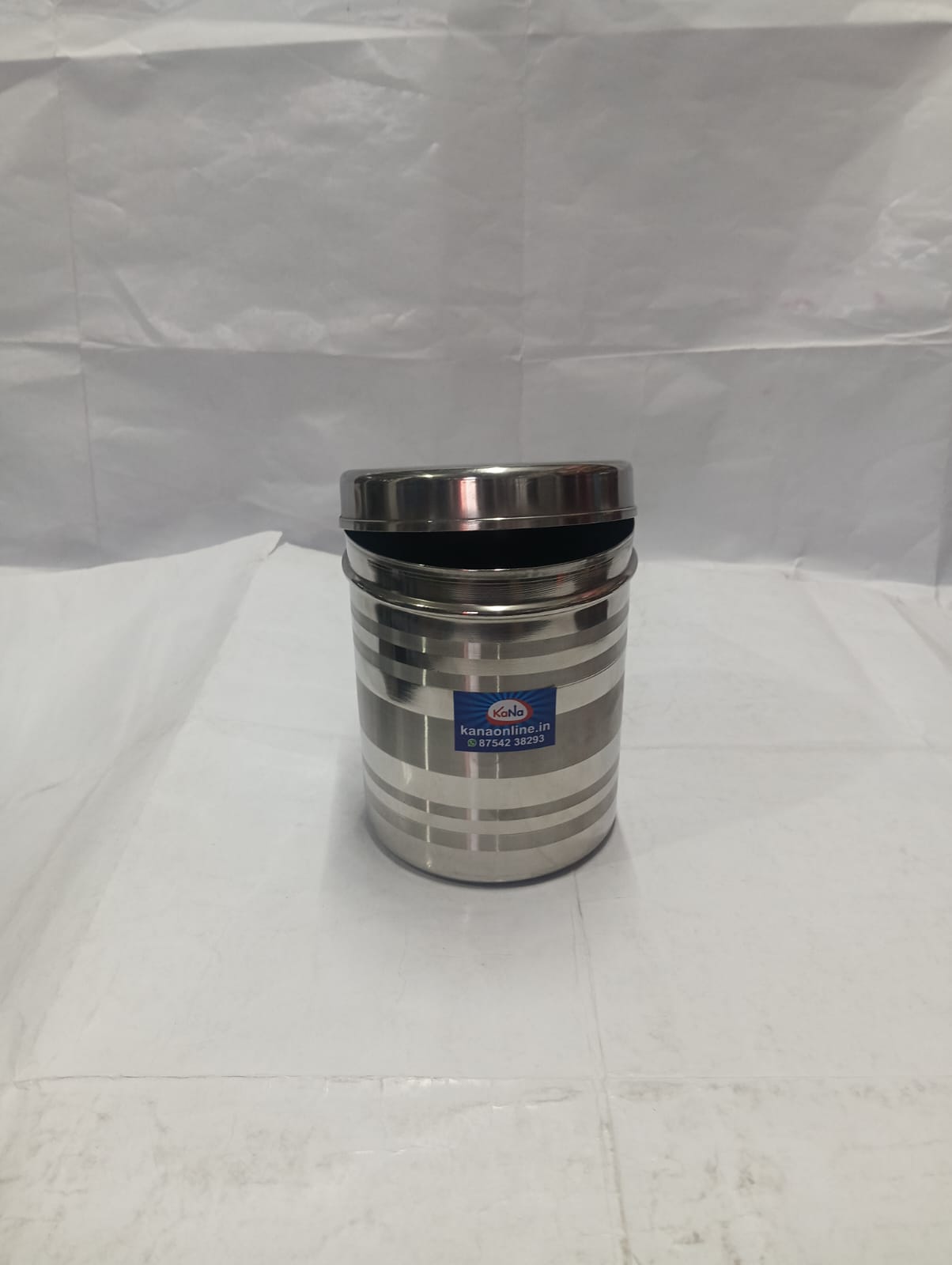 Stainless Steel Adukku pathiram (Stainless Steel Storage Container with Elegant Horizontal Striped Finish) - Image 7