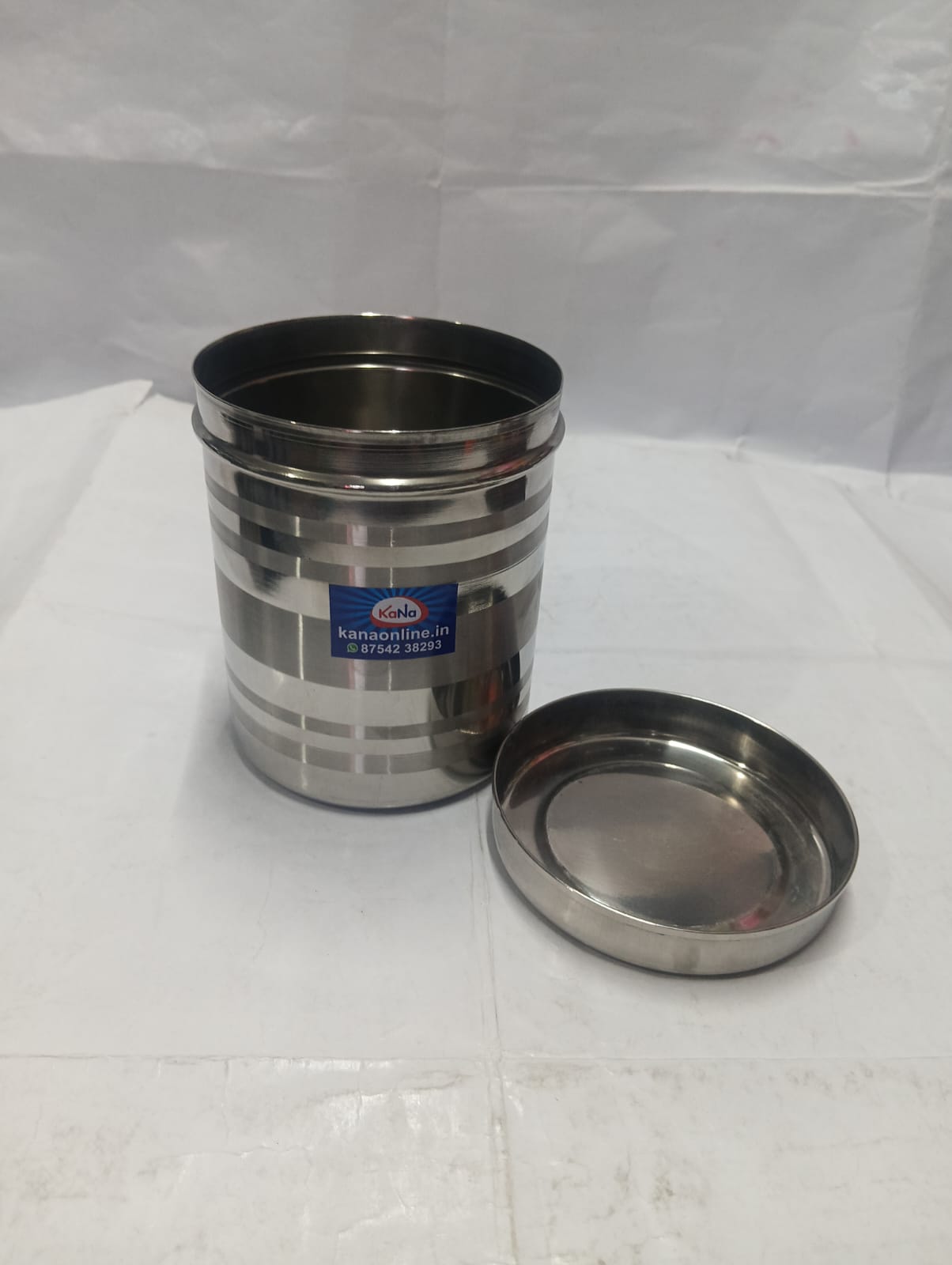 Stainless Steel Adukku pathiram (Stainless Steel Storage Container with Elegant Horizontal Striped Finish) - Image 8