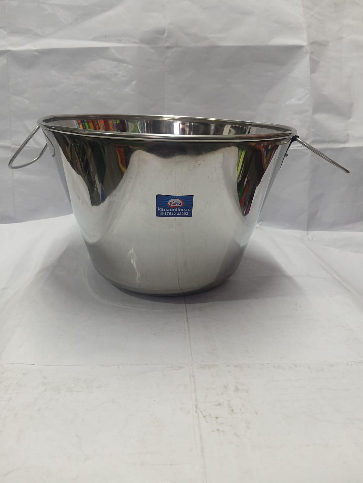 Stainless Steel Deep Serving Bucket with Side Handles