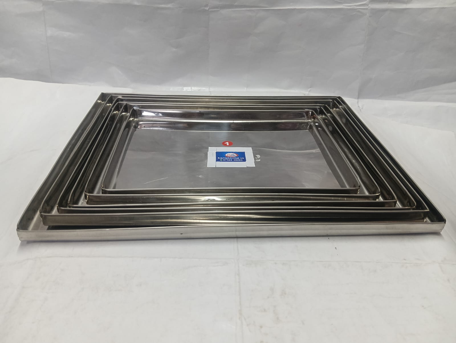 Premium Stainless Steel Square Utility & Service Tray - Image 2