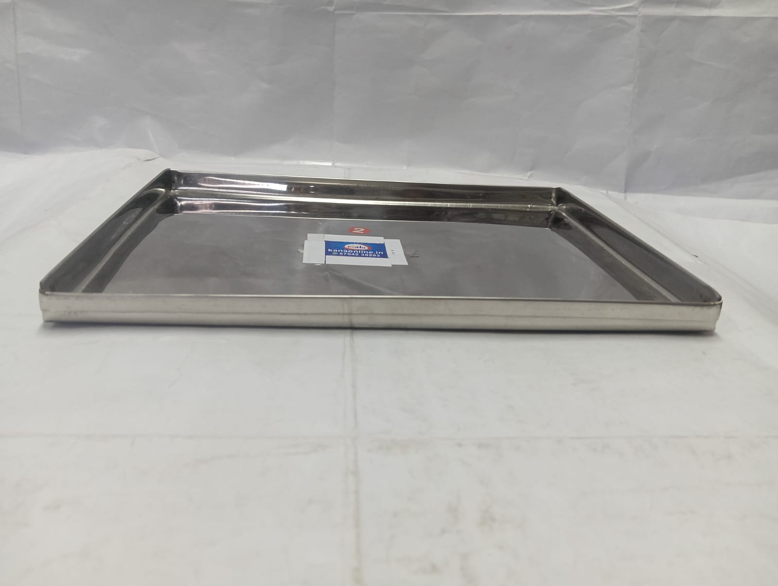Premium Stainless Steel Square Utility & Service Tray - Image 4