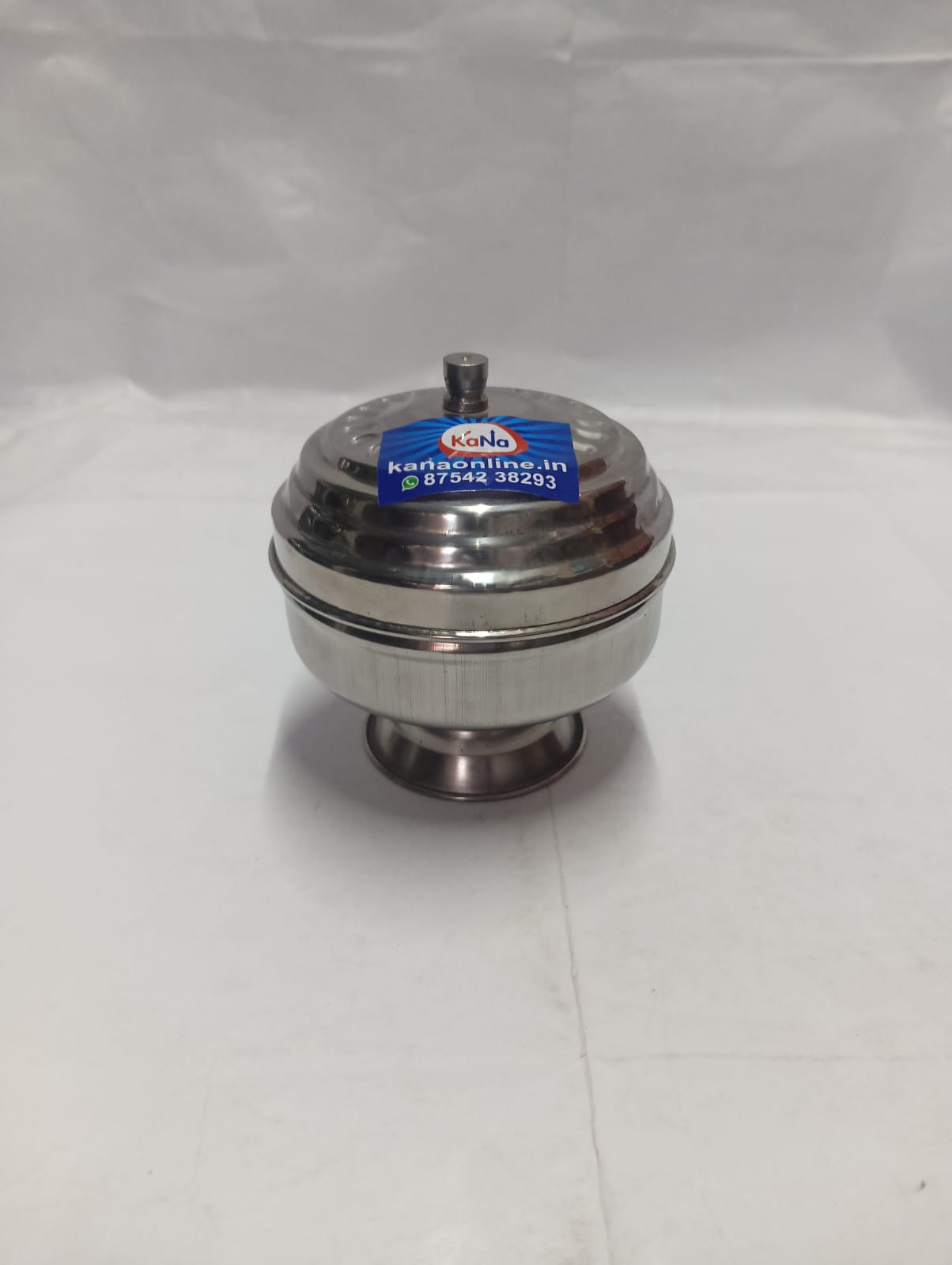 Stainless Steel Kumkum/Sandal Pedestal Box