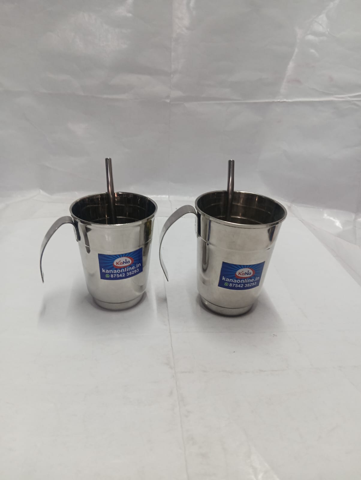 Stainless Steel Feeding Mug with Built-in Straw