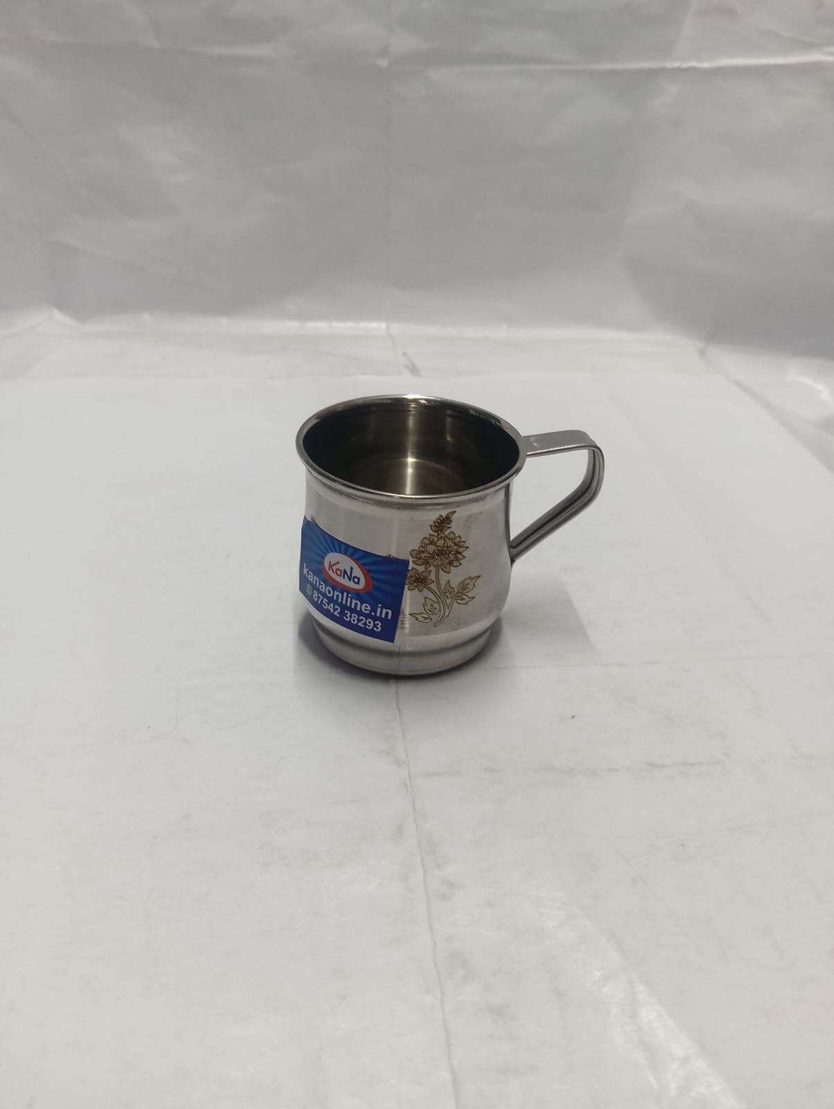 Stainless Steel Laser-Engraved Floral Tea/Coffee Mug