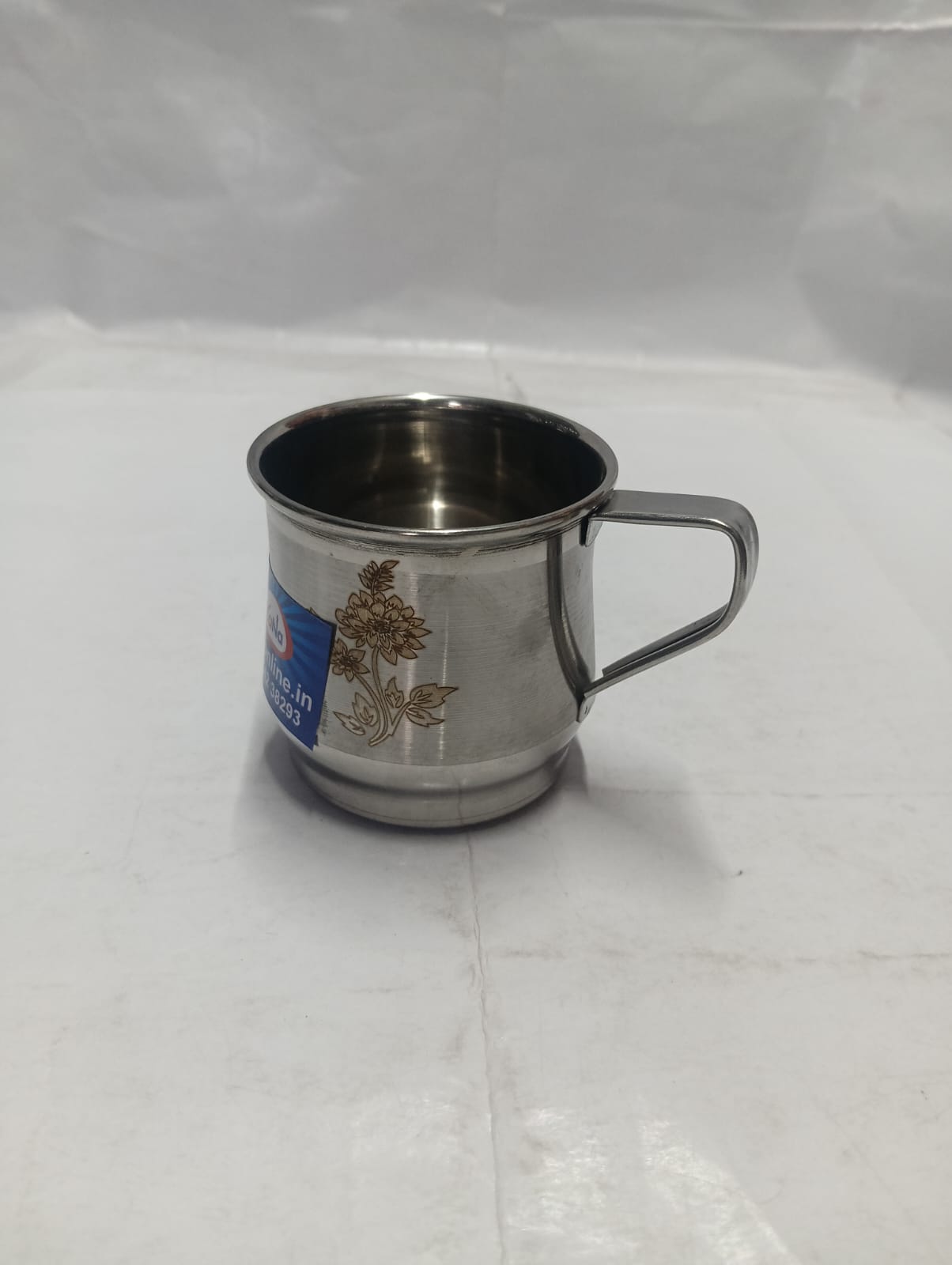Stainless Steel Laser-Engraved Floral Tea/Coffee Mug - Image 5