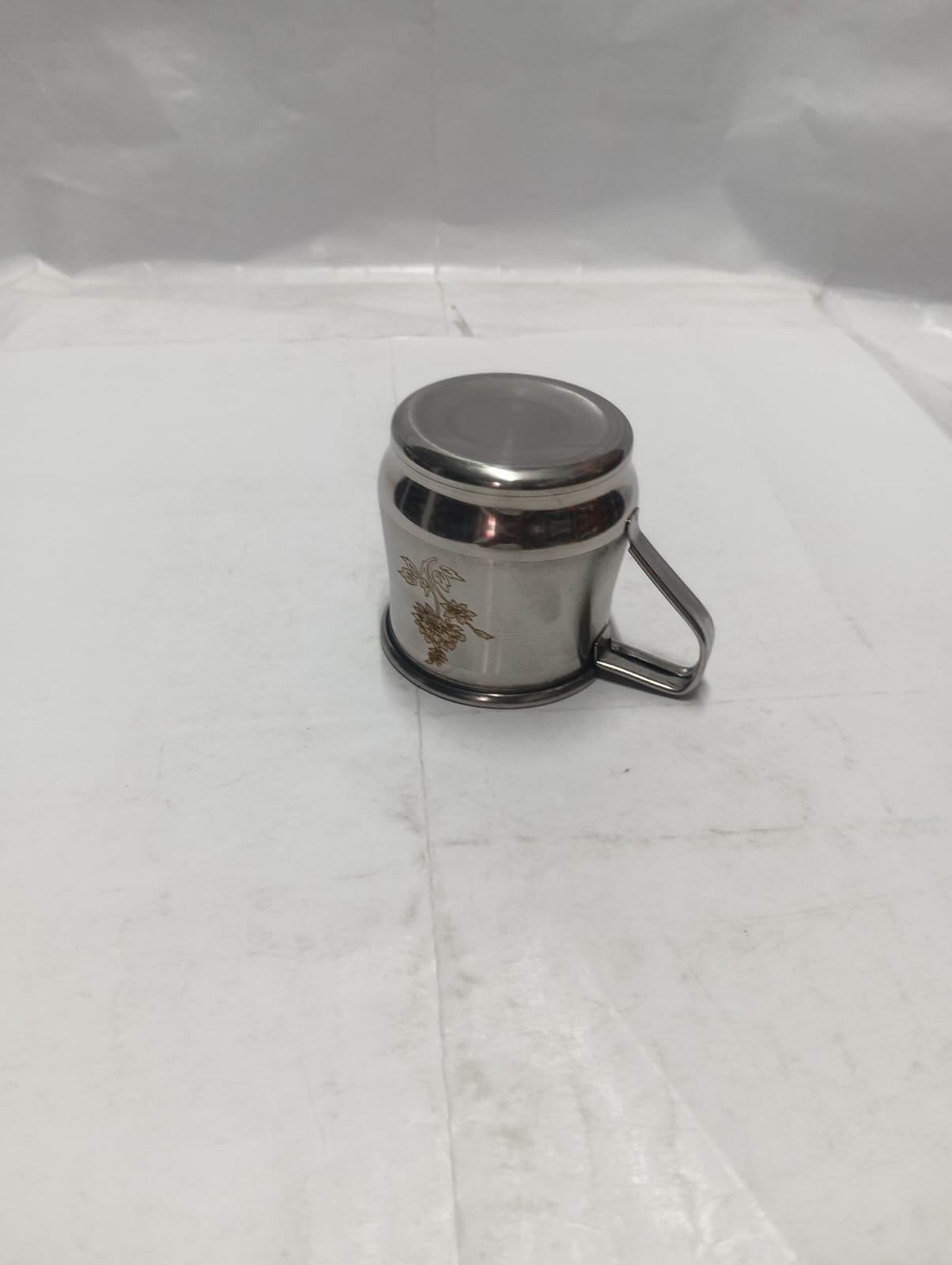 Stainless Steel Laser-Engraved Floral Tea/Coffee Mug - Image 3