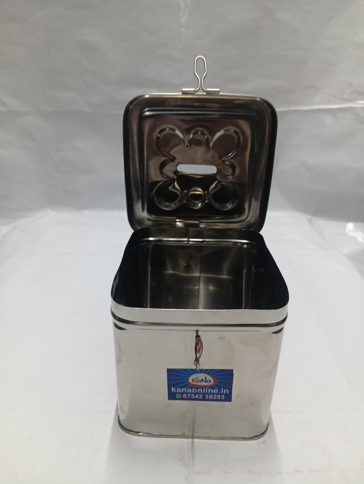Stainless Steel Square Undiyal (Hundi/Piggy Bank/Money Box) - Image 2