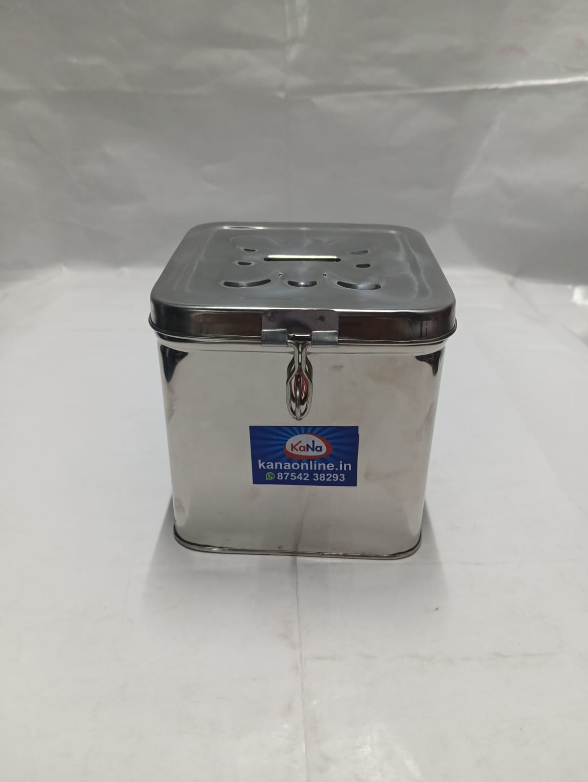 Stainless Steel Square Undiyal (Hundi/Piggy Bank/Money Box)