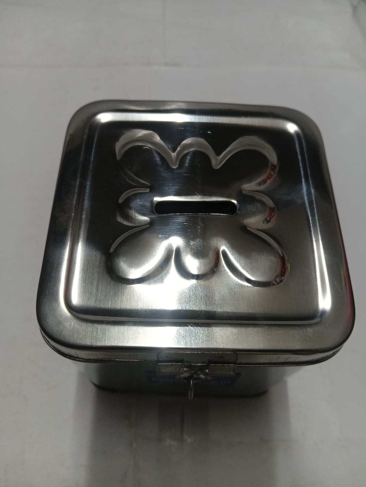 Stainless Steel Square Undiyal (Hundi/Piggy Bank/Money Box) - Image 3