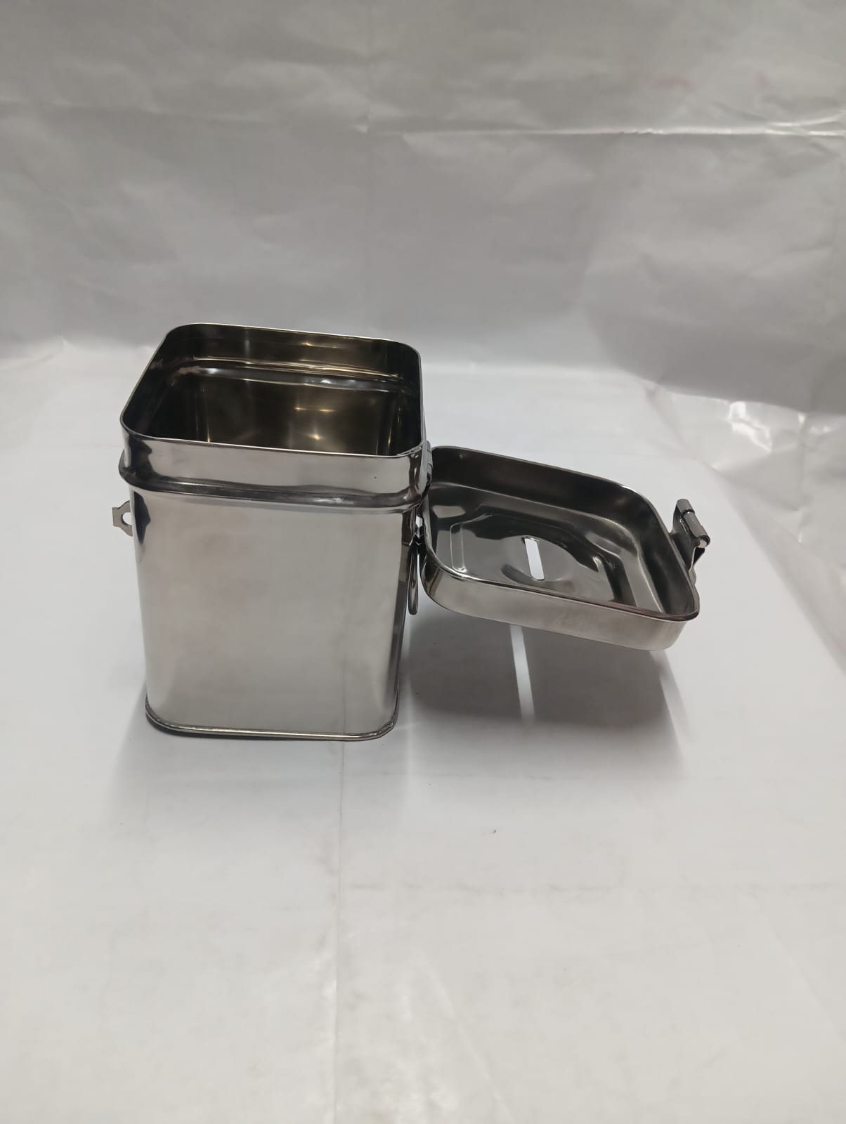 Stainless Steel Square Locking Undiyal (Hundi/Piggy Bank) - Image 2
