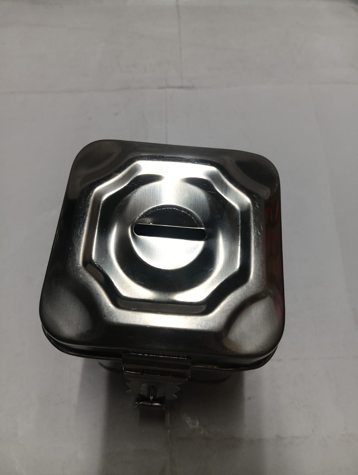 Stainless Steel Square Locking Undiyal (Hundi/Piggy Bank) - Image 6