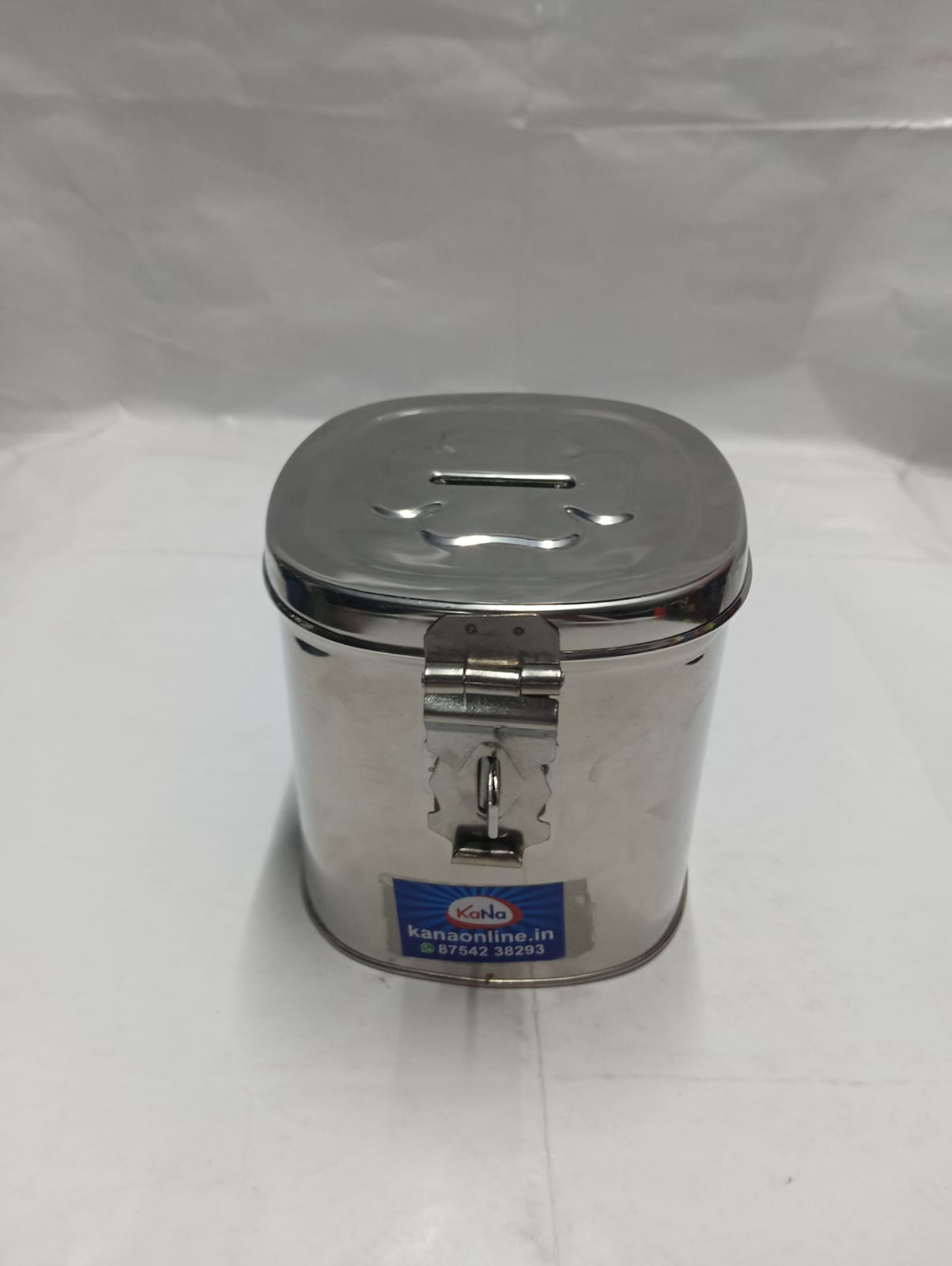 Stainless Steel Square Locking Undiyal (Hundi/Piggy Bank)