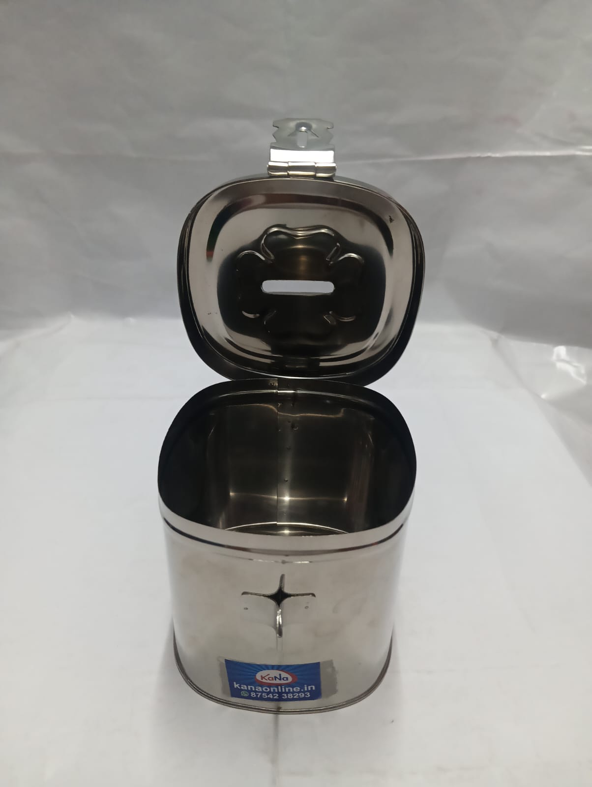 Stainless Steel Square Locking Undiyal (Hundi/Piggy Bank) - Image 2