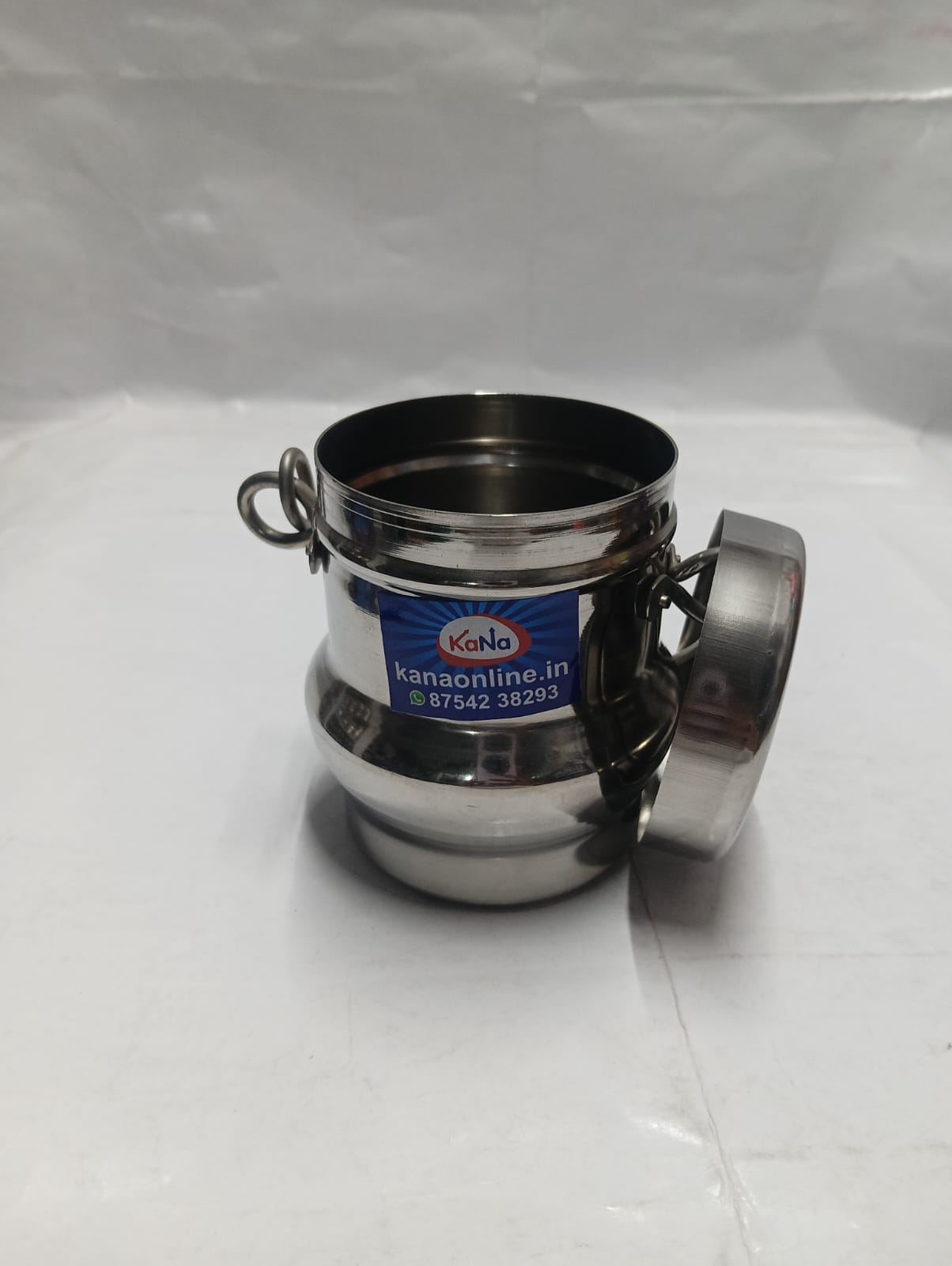 Stainless Steel Small Thooku Chatti (Traditional Ghee & Oil Pot with Swing Handle) - Image 3