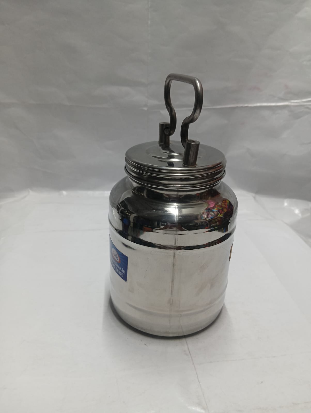 Stainless Steel Screw-Top Milk & Liquid Carrier (Thooku Chatti) - Image 2