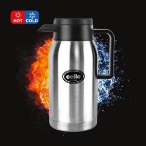 Cello Livia Stainless Steel Carafe, Silver