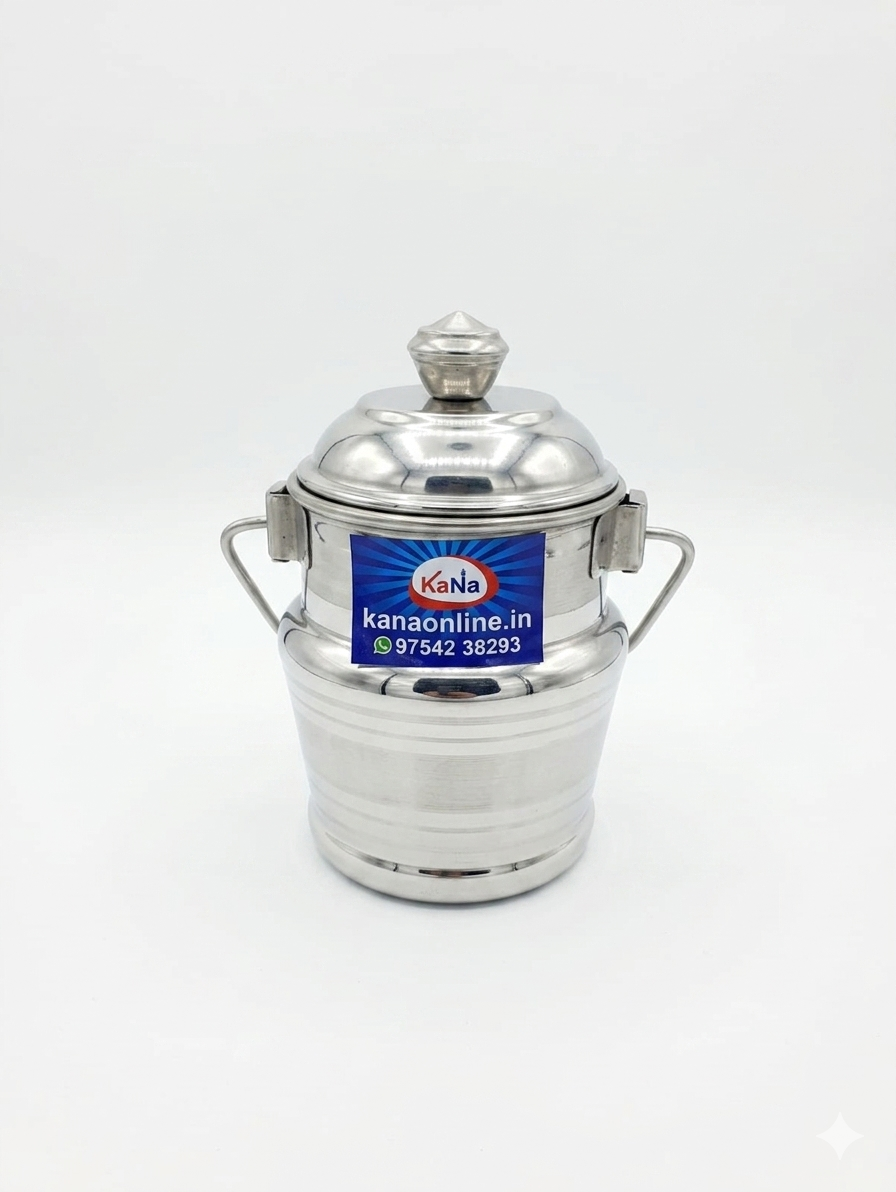 Stainless Steel Ghee & Oil Pot (Adukku/Oil Canister)