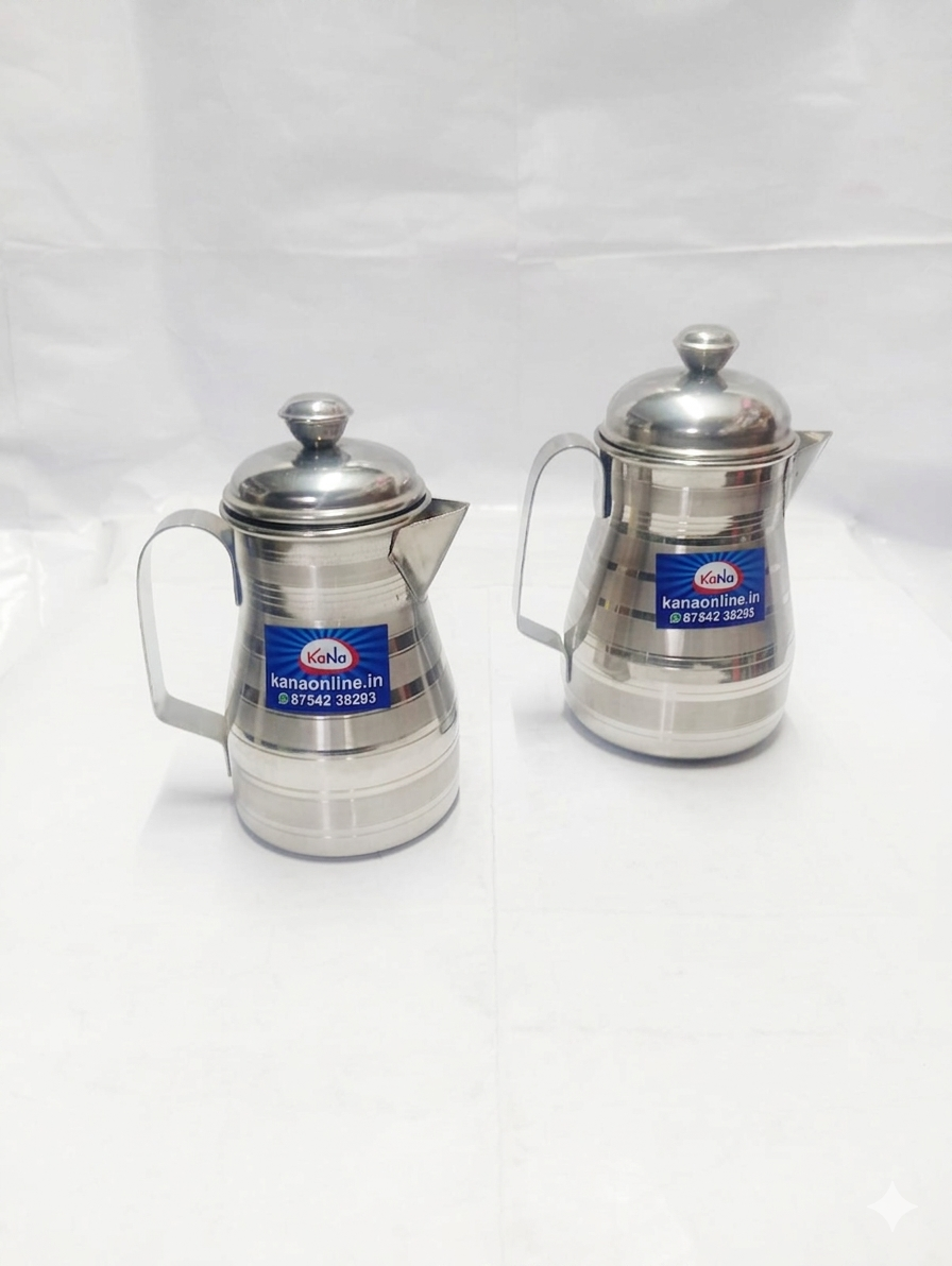 Stainless Steel Oil Dispenser Jug Pair (Set of 2)