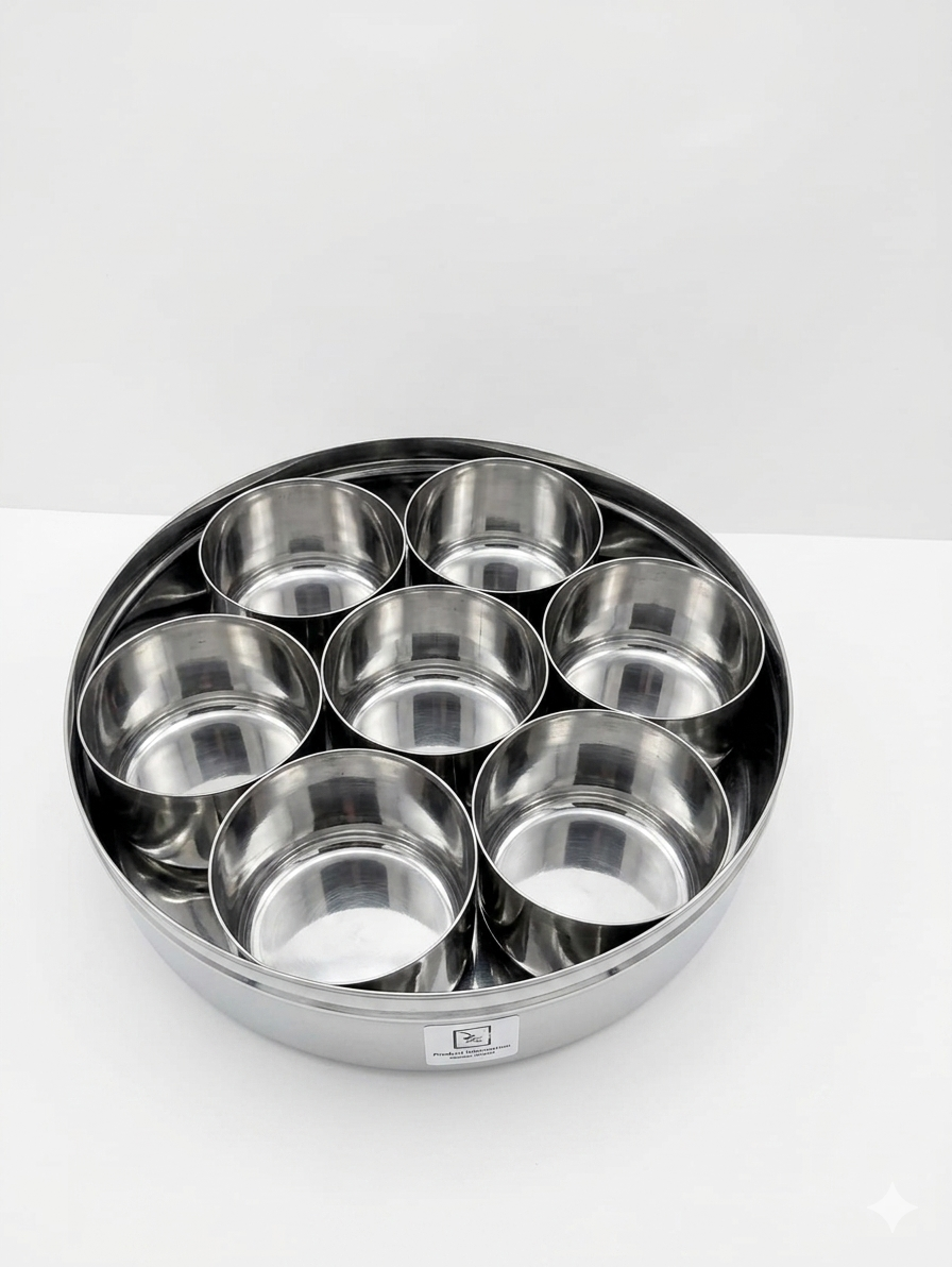 PREMIUM STAINLESS STEEL SEE THROUGH MASALA BOX - Image 2