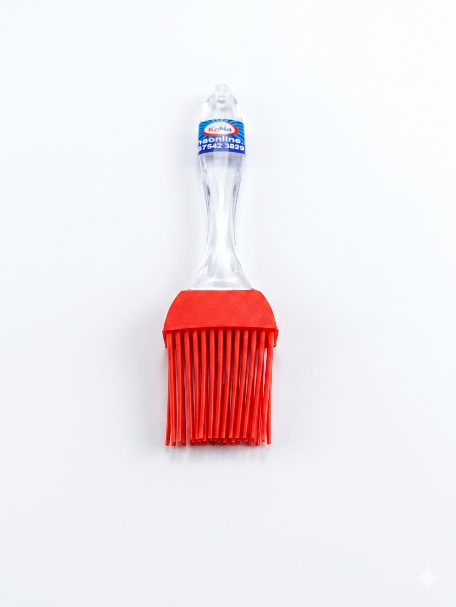 Flexible Silicone Food Basting & Pastry Brush with Ergonomic Clear Handle