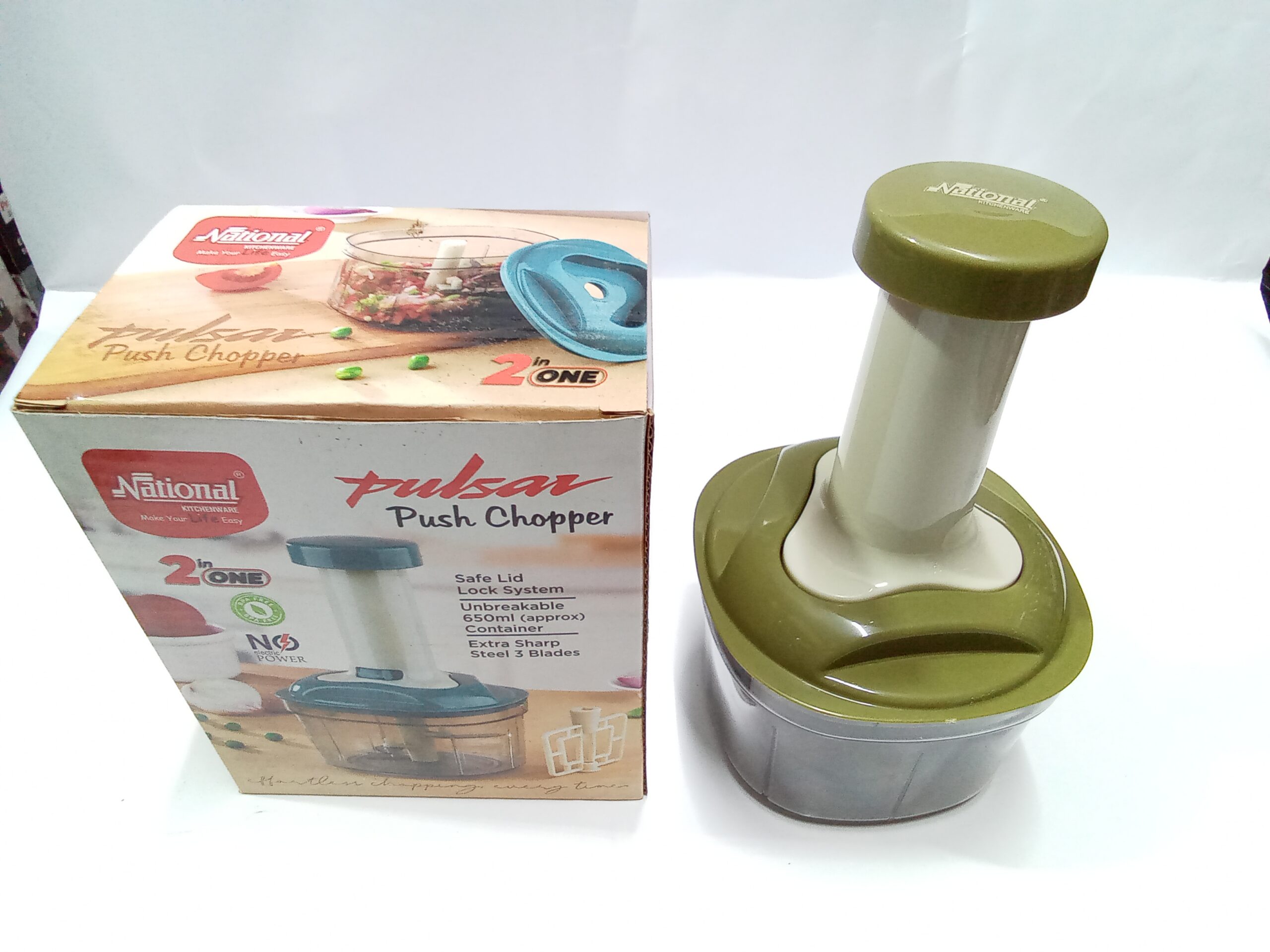 NATIONAL KITCHENWARE-PULSAR PUSH CHOPPER(2 IN 1)
