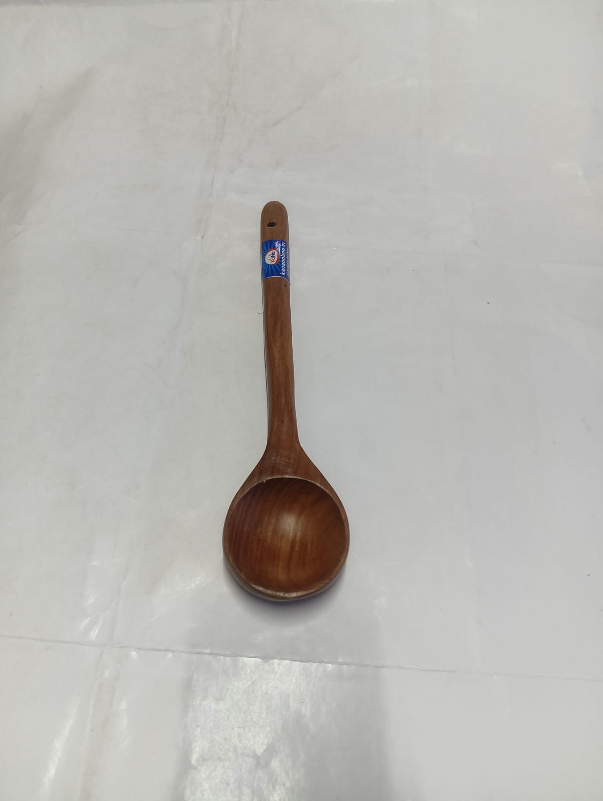 Premium Handcrafted Wooden Round Deep Ladle (Kuzhi Karandi)