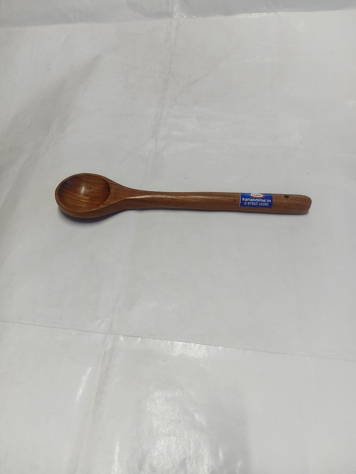 Premium Handcrafted Wooden Round Deep Ladle (Kuzhi Karandi) - Image 2
