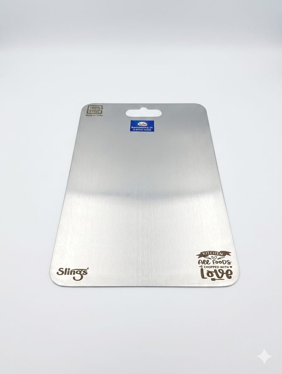 High-Quality Food-Grade Stainless Steel Chopping Board with Handle Grip