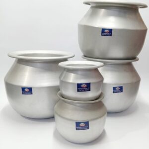 Traditional Aluminium Deep Round-Bottom Satti Cookware (5 Pieces)