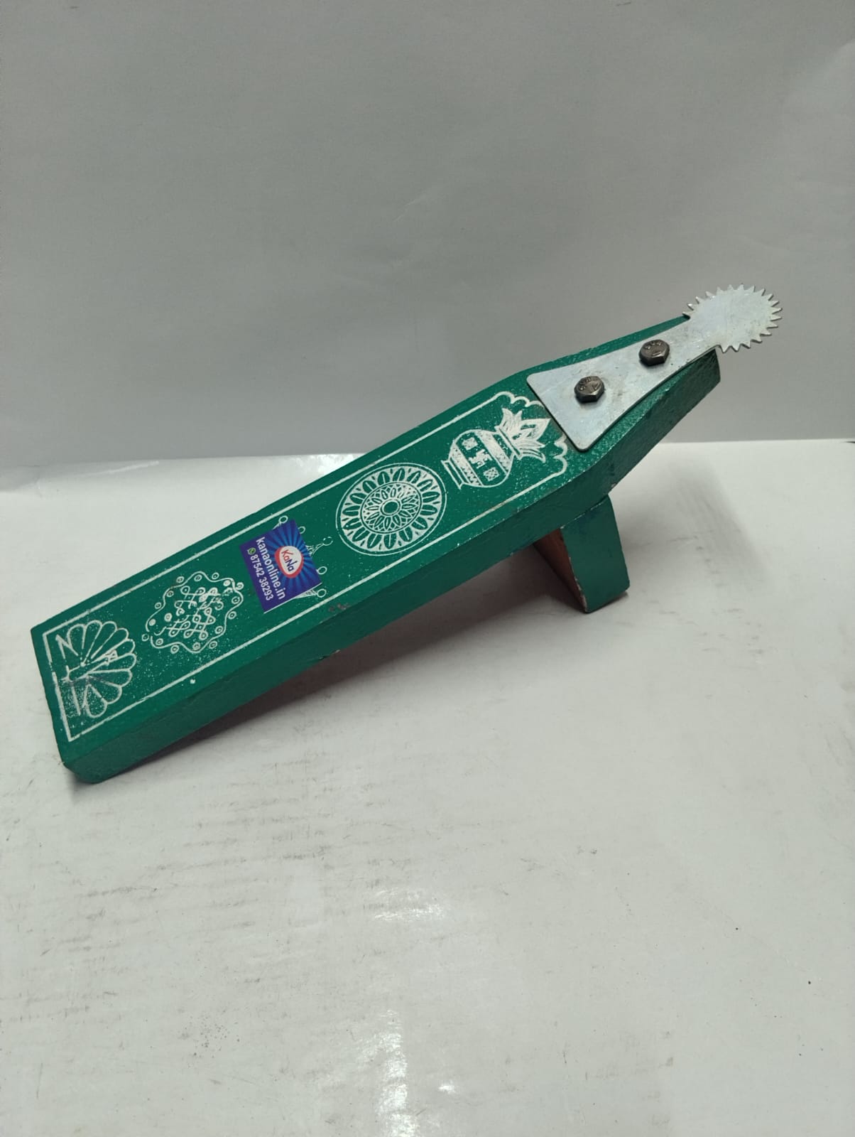 Wooden Coconut Scraper With Iron Blade - Image 3