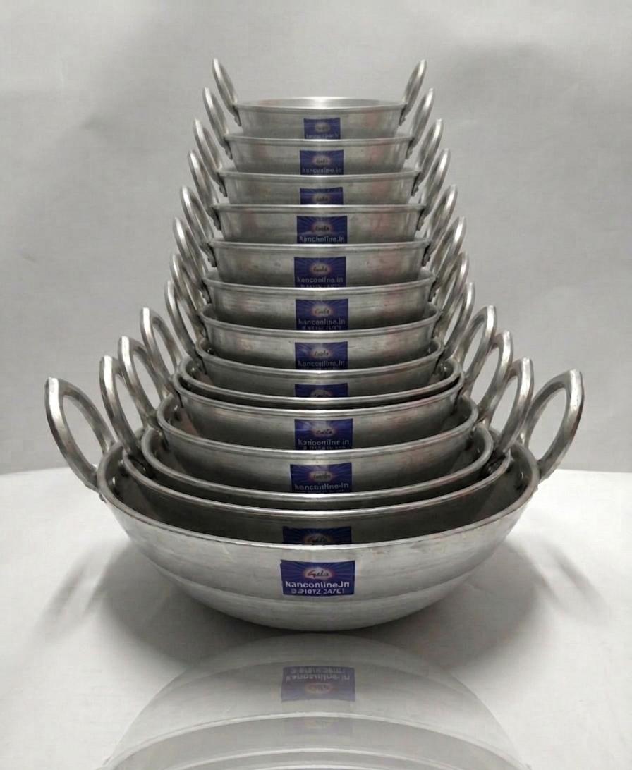 Premium Heavy-huge Aluminium Kadaai Set (Set of 14)